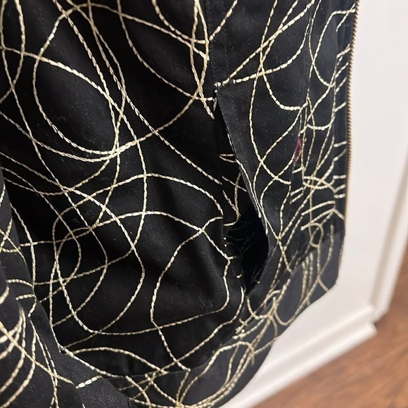 Peter Nygard Embroidered Full Zip Jacket Black Gold Accents, Sz. M/L. - Picture 7 of 9